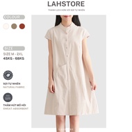 LAHSTORE turtleneck sleeveless dress with side pockets DS05 (Cream White, Light Moss, Earth Orange)
