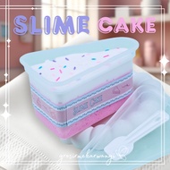 Slime Cake Variations Dessert Cake Box Slime Tofu Wangi Topping Sprinkels Soft Color Chewy Slime