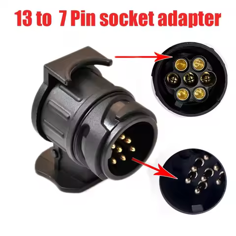 13 To 7 Pin Plug Adapter Durable Trailer Connector 12V Towbar Towing Plugs Socket Adapter Protect Co