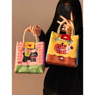 饭盒 bekas makanan Cute Bento Bag Insulated Lunch Box Bag Student Office Worker with Lunch Bag Bento B