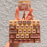 DIVATEN 26 Keys Cat Keyboard Stress Relief Keychain Key Button Cartoon Bookbag Pendant Cute 3Styles 