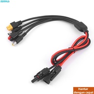 KRYPLO  Panel Extension Cable, 1m Length 30A  Wire, Connector 4 in 1 MC4 to DC5521 7909 XT60 Female 