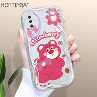 Hontinga เคสหมีสีชมพูสำหรับ Samsung Galaxy A35 A55 M54 5G A50 A50S A51 A71 A52 5G A52S A53 A54 A72 A73 5G เคสยางหยักครีมเคสมือถือซิลิโคนนิ่มเคสโทรศัพท์เคสนิ่มสำหรับเด็กผู้หญิง