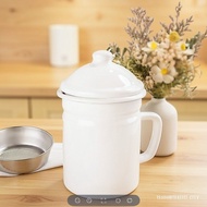 【In stock】Thickened enamel enamel leaky cold water bottle, cold water cup, soybean milk filter, oil 