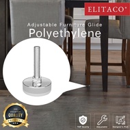 【ELITACO】Silver 1pc Adjustable Furniture Glide M6 M8 M10 Furniture Levellers Table Levelling Foot Ad
