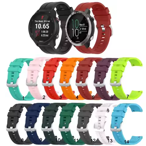 20MM Silicone Watch Band Strap for Garmin Forerunner 165 645 245 Music 55 158 Vivoactive 5 3 VENU SQ