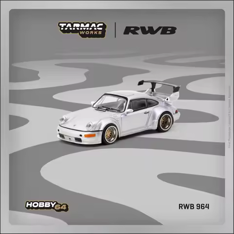 Tarmac Works TW 1:64 RWB964 Silver Diecast Collector's Vehicle Model Car