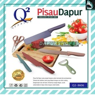 PISAU JERAMI / PISAU SET 6 IN 1 / SET PISAU 6IN1 / PISAU JERAMI KERAMIK / PISAU JERAMI MULTIFUNGSI KITCHEN KNIFE STAINLESS GANDUM Q2-8606 / Q2 8606