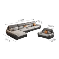 BUNISE โซฟาผ้ากันน้ำกันคราบนุ่มพิเศษ สไตล์นอร์ดิกมินิมอลโมเดิร์น แบบเรียงตรง 3 ที่นั่ง ลักซ์ชัวรีพร้