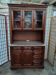 【新莊區】二手家具 樟木大理石檯面電器櫃 碗盤 餐具櫃 寬117深45高202