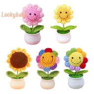 [LuckybabyS] 1 Piece Creative Artificial Flowers Cute Crochet SunFlower Pots Knitted Flower Graduati