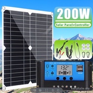 【In stock】200W Solar Panel Kit Complete 12V Solar Plate 60A Controller Cell Battery Charger Dual USB