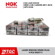 NGK Laser Iridium Spark Plug Brio L12B 2019 / Lancer EX 4B11 MX 4G18 / APV 2004 G16A IFR6T11 4PCs