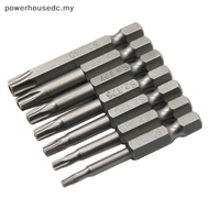 PHMY 7pc Five-star Hollow S2 Magnetic Screwdriver Bit Set, 5-Point Security Torx Bit with Center Hol