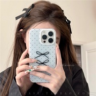 17 pro max case 苹果手机壳 BABYCASE Jepun dan Korea Selatan INS niche comel jerebu biru titik busur kotak