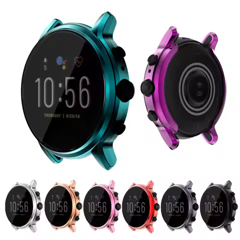 TPU Protective Cover Case For Fossil Gen 5 Carlyle Smart Watch Bumper Shell Full Glass Screen Protec