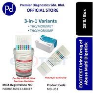 ECOTEST Urine DOA 3in1 Strips 25 Tests, FREE Urine Container