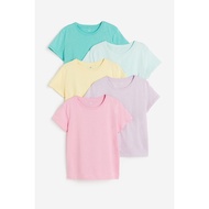 H&M Cotton T-Shirt Short Sleeves Pack Of 5 Pieces Size 6-8 Years