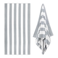 Large Oversized Beach Towel - 35 X 70 Inch Plush Microfiber Pool Towel Striped Quick Dry Swim Towel