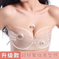 一片式隐形无肩带薄胸贴聚拢女婚纱小胸聚拢大胸上托提拉乳贴学生12.25One-piece Invisible Strapless Thin Chest Sticker Gathers Women's 