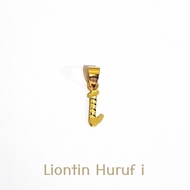 Liontin Huruf i Kadar 875 Kado Istimewa Pendant Mata Kalung 20K Kado Spesial Istimewa Bandul Pendant Gold Collection Jewelry Emas Alfabet