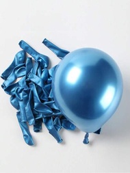 20入組5英吋藍色金屬拉緊氣球,婚禮派對生日氣球裝飾