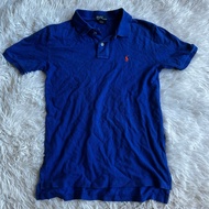 Blue polo Shirt ralph Label On M Embroidered Horse Orange 1