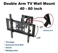 CP502 32 to 80 Inch Extendable Full Motion Adjustable Double Arm Tilt TV Wall Bracket Holder Mount 2431.1