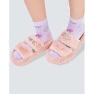 POLLY POCKET X NAELOFAR PLUSH SLIPPERS Fuzzy Pink new ready stock
