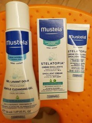 Mustela Sample (Cleansing Gel 50ml X1 Emollient Cream 10 X2) &amp; QV Sample (Moisturising cream 15g X1 )
