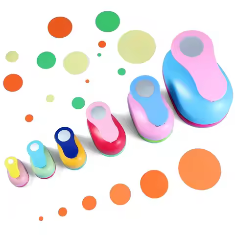 Circle Punch, 3", 2", 1.5", 1", 5/8'', 5/16" Round Shape Hole Punch Lever Action Paper Punch Circle 