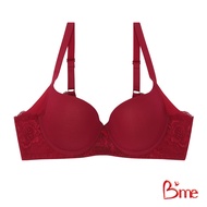 Bme เสื้อชั้นในมีโครง Level 1 ฟองบาง รุ่น ME1A39 สีแดง สีม่วง (ลูกไม้ลาย Polo rose)