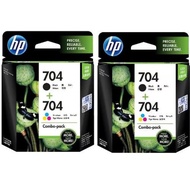 HP 704 DOUBLE COMBO Original Ink Cartridge (2pcs Black + 2pcs Color)