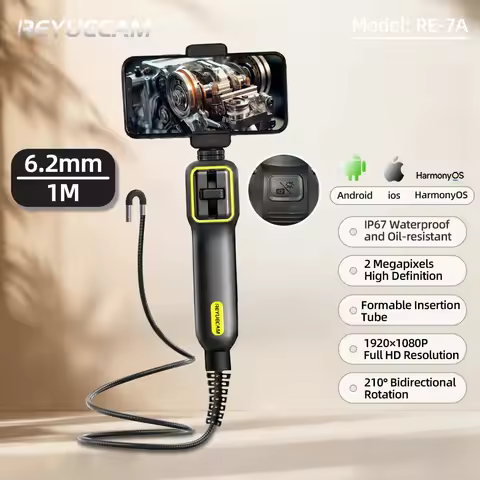 REYUECAM 7A 6.2mm Lens Two-way 210°Articulating 2.0MP Endoscope Camera for Android Ios Tablet Boresc