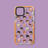 ▧ Soft Transparent Phone Case Compatible With iPhone 14 Pro 13 12 11Pro Max XR X XS 7 Plus 8 Funny Bts Print Candy Color Frame Shockproof Silicone Cover