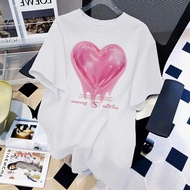 New Summer Short Sleeve T-shirt/Love Pattern/Korean Style Women's T-shirt/Korean Style Loose T-shirt/Korean Style Women's Cute T-shirt/Women's Top/Current Women's Top/Latest Women's Top/Short Sleeve Women's Top Profile T-shirt Big
