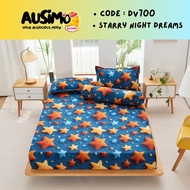 DV700-DV719 Premium Cotton 4in1 Queen King / 2in1 Single Size Fitted Getah Sekeliling Cadar Bedsheet