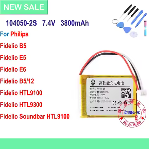 Newest Reliable Efficient 7.4V 3800mAh 104050-2S Battery For Philips B5/12 Fidelio B5 HTL9100 HTL930