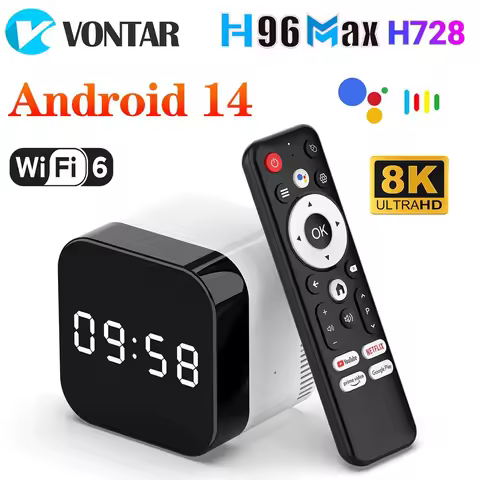H96 MAX H728 TV Box Android14 Allwinner H728 Octa Core Cortex A55 Support 8K ULTRA HD 1000M LAN Wifi