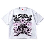 WEEKEND Boxy Fit Oversize T-Shirt White I Unisex White Boxyfit T-Shirt - The Way Life Goes S5777
