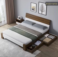 NO COD Wooden bed frame single bed queen bed king bed ,bed frame wood assemble,bed frame with storage,pull out bed,bedframe double size sale,bed frame with drawers/bed with storage under/home appliancess sale living room