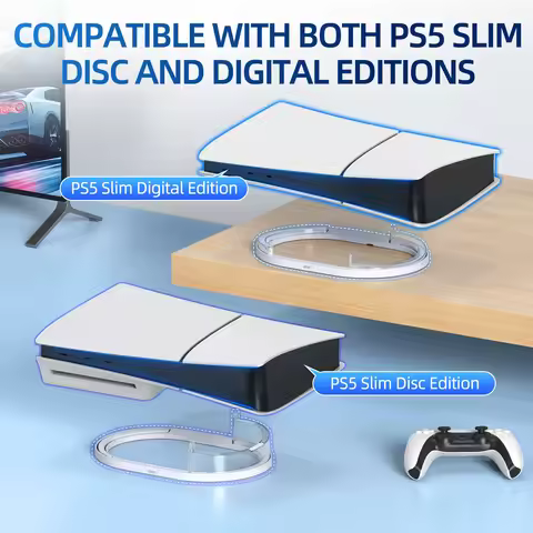 IINE Horizontal Stand Compatible With PS5 Slim Disc&Digital Edition Easy installation Anti-Slip Anti