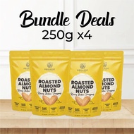 ORGANIC FIELDS Roasted Almond Nuts | Lightly Roasted | Unsalted | No Preservative