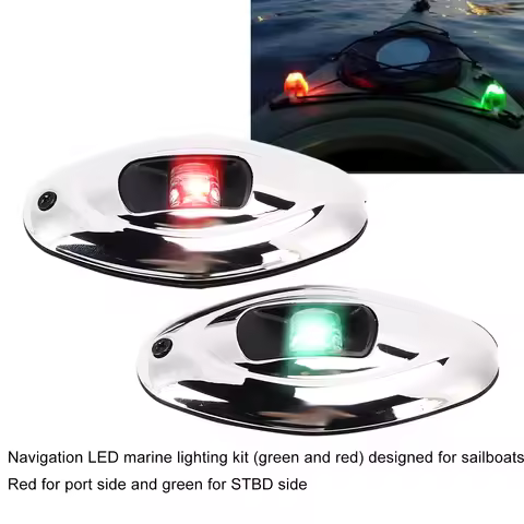 Boat Navigation Light LED Green Red IP66 Waterproof 1 Nautical Mile Visibility Sailing Signal Lamp f