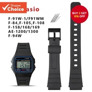Watch Band Replacement Strap For Casio F-91W-1 F91WM F-84W F-94W A168w A158 AE-1200 1300 Black Resin