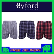 BYFORD UNDERWEAR WOVEN CHECKS BOXER | SELUAR DALAM PENDEK TIDUR LELAKI | MEN'S SHORT NIGHTWEAR BOTTO