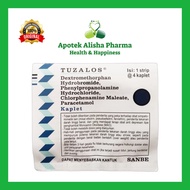 Tuzalos Tablet Strip isi 4 Kaplet Tusalos Obat Batuk Flu Demam