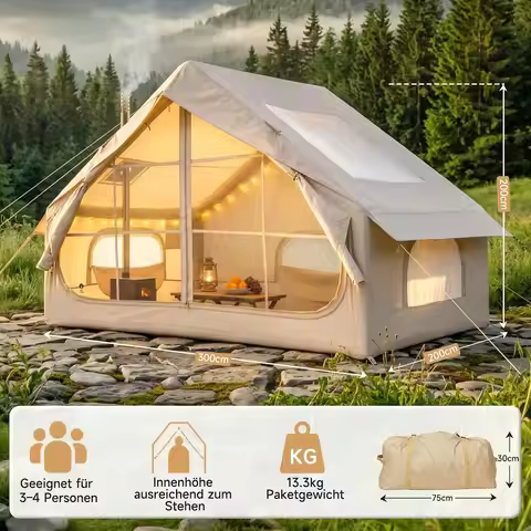 Inflatable Tents and Tent Camping 210D Oxford, PU 3000mm waterproof UPF 30+ For Outdoor Camping Tent