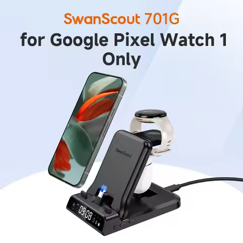 SwanScout 701G 3 in 1 Charging Station for Google Pixel 10 9 Pro XL 8 7 Fast Wired Charger Stand for
