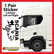 Scania Side Window Sticker, Scania Logo Sticker, Abang Lori Sticker, Sticker Murah